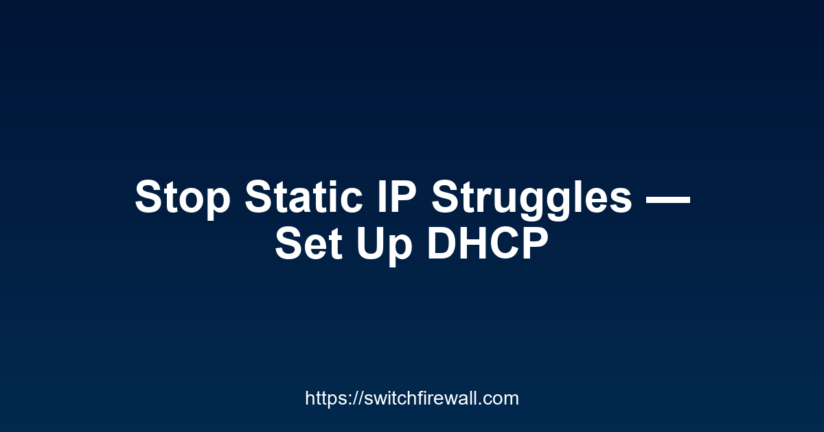 Stop Static IP Struggles — Set Up DHCP